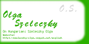 olga szeleczky business card